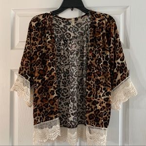 Girls Leopard Duster, Size 5/6, NWOT